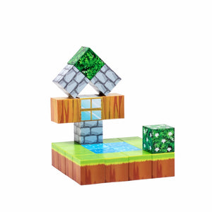 Magnetic Building Blocks - Portal to the Nether (128pcs) + 4 Random Figures