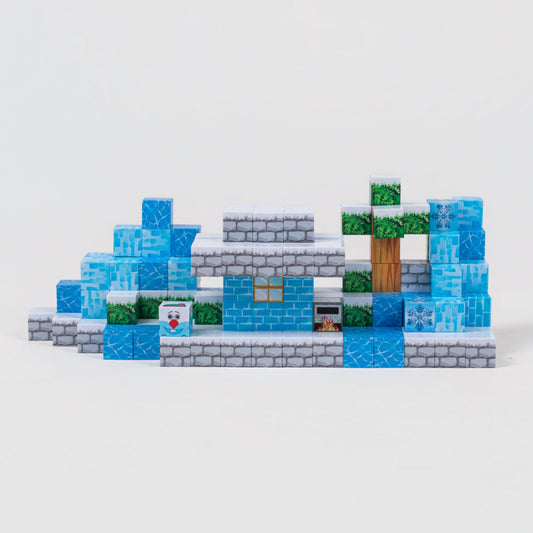 Magnetic Building Blocks - Oasis (128pcs) + 4 Random Figures