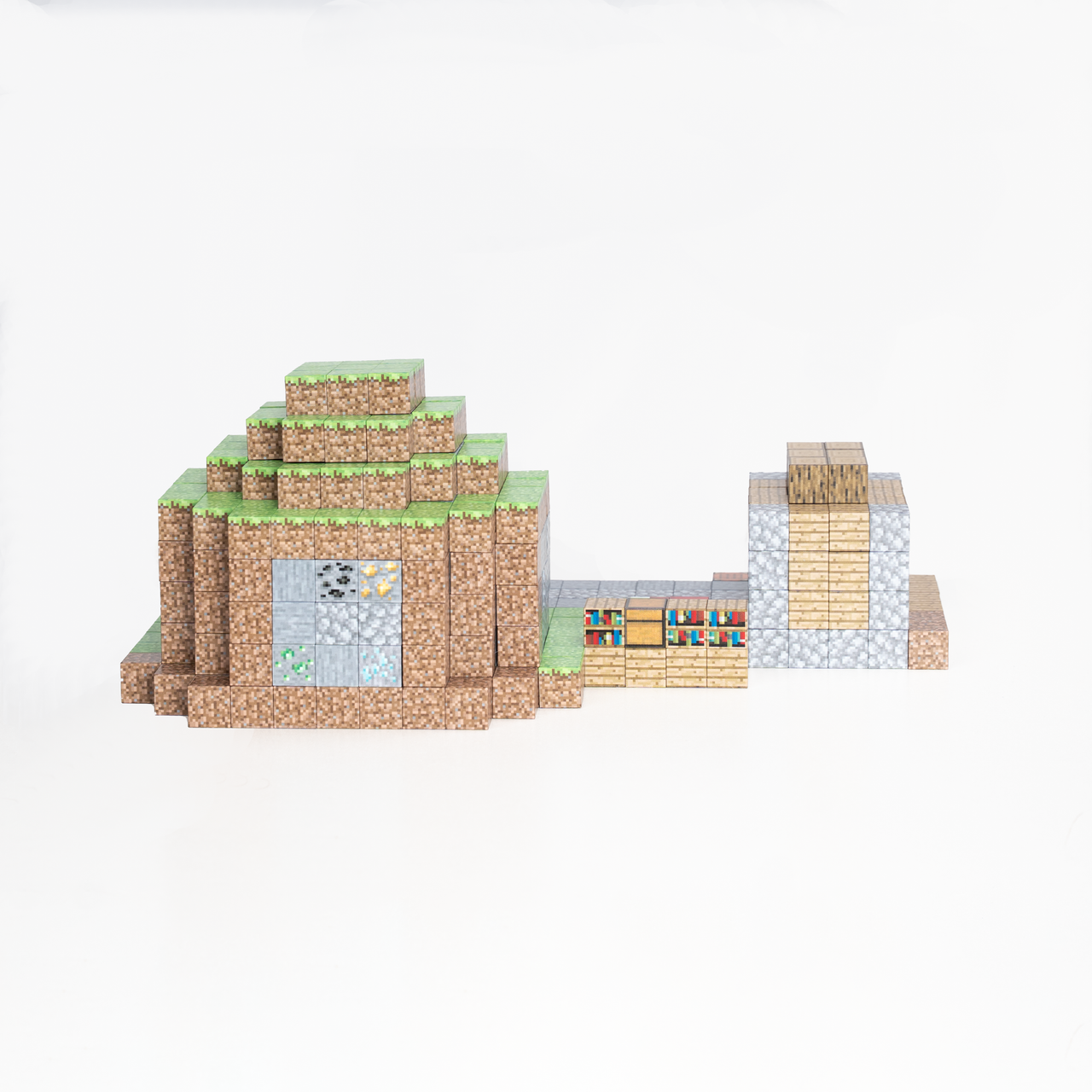 Magnetic Building Blocks - Wooden house (80pcs) +3 Random Figures